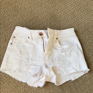 American Eagle white jean shorts